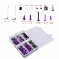 Topteng 177pcs Universal Motorcycle Sportbike Windscreen Fairing Bolts Kit Fastener Clips Screws Aluminum