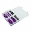 Topteng 177pcs Universal Motorcycle Sportbike Windscreen Fairing Bolts Kit Fastener Clips Screws Aluminum