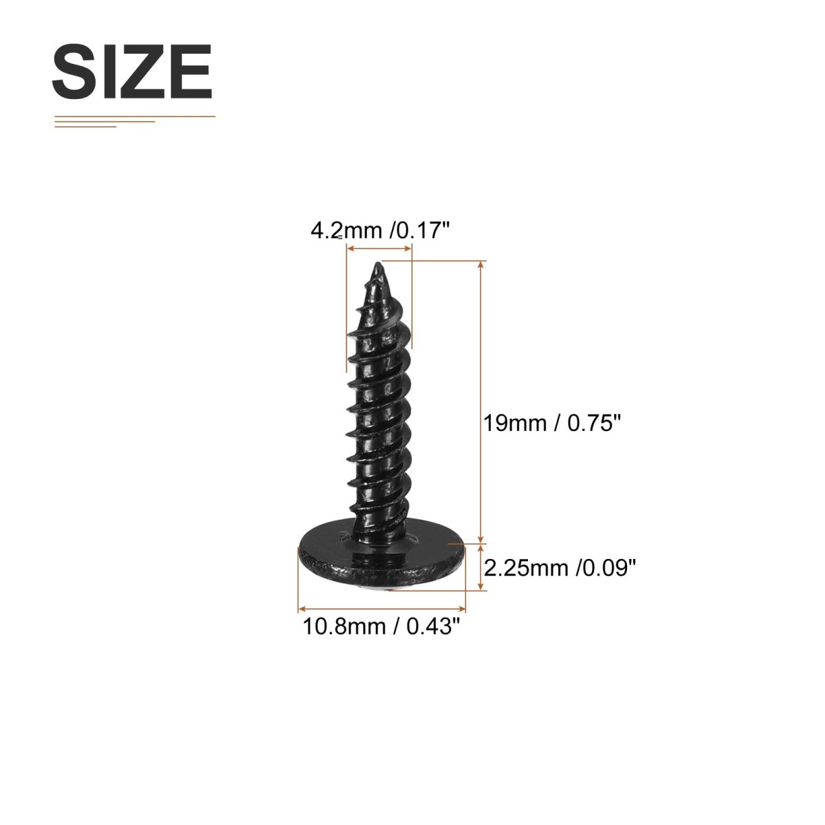 50pcs 8a 3 4 Phillips Head Self Tapping Screws Carbon Steel Flat High-strength Quick Wood Screw For Metal Plastic Black