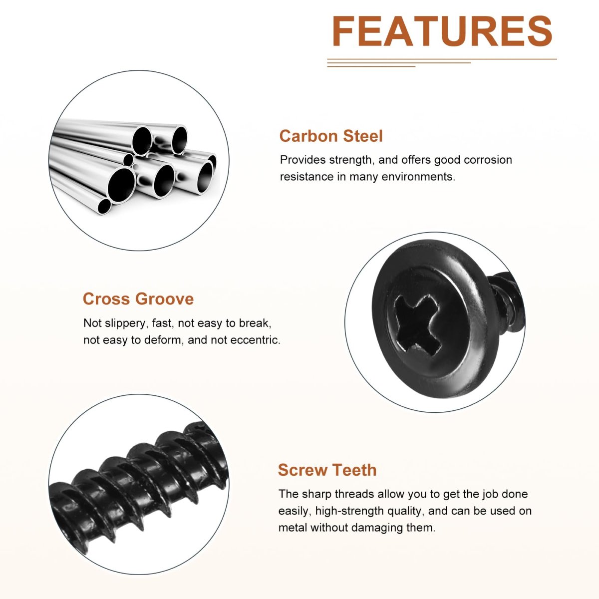 50pcs 8a 3 4 Phillips Head Self Tapping Screws Carbon Steel Flat High-strength Quick Wood Screw For Metal Plastic Black