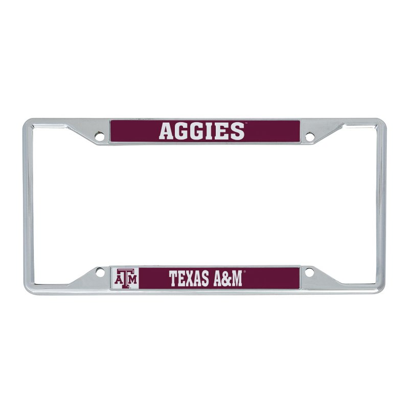 Texas A M University Aggies Tamu Metal License Plate Frame Mascot Officially Licensed Zinc Alloy Universal Fit For Car 6 25 In