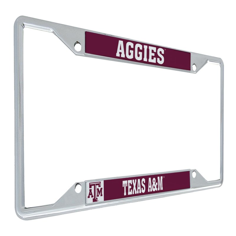 Texas A M University Aggies Tamu Metal License Plate Frame Mascot Officially Licensed Zinc Alloy Universal Fit For Car 6 25 In