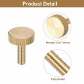 Uxcell M4x12mm Knurled Thumb Screws 4pcs Flat Head Fully Threaded Brass Bolts Grip Knobs Fasteners