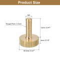 Uxcell M4x12mm Knurled Thumb Screws 4pcs Flat Head Fully Threaded Brass Bolts Grip Knobs Fasteners