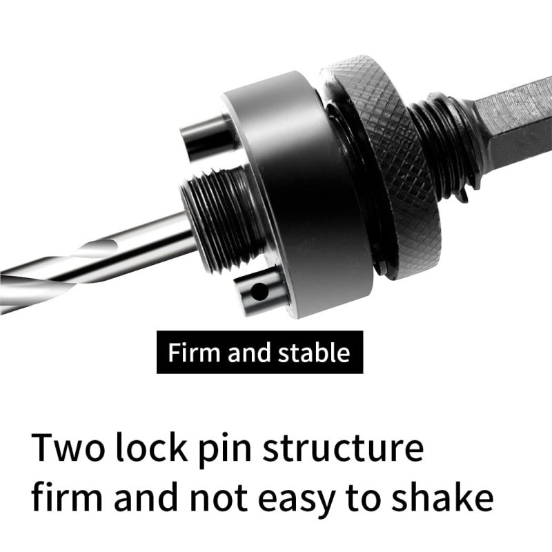 Heavy Duty Hole Saw Mandrel With 11mm Hex Shank Quick Change 2 Locking Pin Construction For 60 To 360mm Saws Includes Pilot