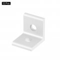 Uxcell 2020a Aluminum Extrusion Profile Corner Bracket 2 Holes L-shape Right Angle Joint Connectors Silver 12 Pcs