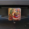 Christmas Holiday Santa Delivering Toys Tow Trailer Hitch Cover Plug Insert