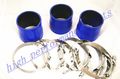 3x Blue Silicone Reducer Hose Ply 3 5 -3 89-76mm Supercharger Intake Intercooler Coupler With T-bolt Clamps 