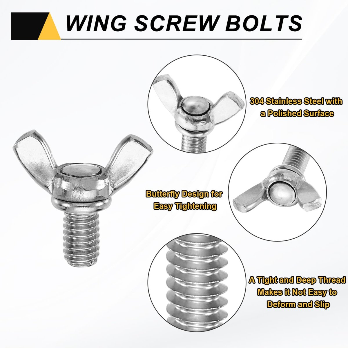 15pcs 5 16-18 X 1 2 Wing Butterfly Screw Bolts 304 Stainless Steel Machine Fastener Thumb Hand Screws For Electronic Equipment