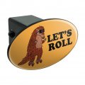 Let S Roll Armadillo Roller Skates Funny Humor Oval Tow Trailer Hitch Cover Plug Insert