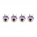 Wheel Stem Valve Caps 4 Pieces Tire Cover Crown Diamond Style Universal Purple