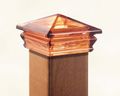 Woodway Products 870 3087 4-by-4-inch Glass Pyramid Post Cap Amber 
