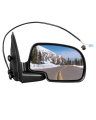 Right Side View Mirror For 2003-2006 Chevy Avalanche 1500 Silverado Passenger Power Adjustment Manual Fold Black Smooth 
