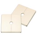 2pcs Abs Plastics Square Shaped Escutcheon Plate Wall Split Flange 12mm Diameter Wall-mounted Pipe Mouth Decorative Cover Gold 