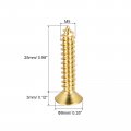 Uxcell Brass Wood Screws M5x25mm Phillips Flat Head Self Tapping Connector For Door Hinges Wooden Furniture Home Appliances