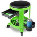 Auto Dynasty Round Mechanics Roller Seat 300 Lbs Capacity Rolling Creeper Garage Shop With Drawers And Tool Tray Mechanic Stool