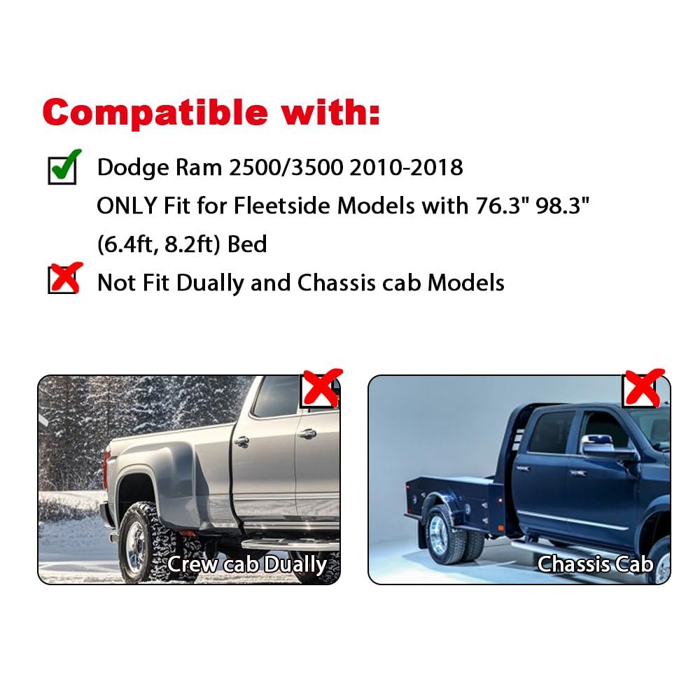 Fender Flares For Dodge Ram 2500 3500 Pickup 2010 2011 2012 2013 2014 2015 2016 2017 Textured Black Pocket Style Wheel