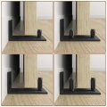 Uxcell Sliding Barn Door Floor Guide Wall Mount Adjustable Roller Wheel With Ball Bearings Flush Flat Bottom Design Black
