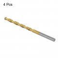 Uxcell High Speed Steel Straight Shank Twist Drill Bit Fully Ground Titanium Coated 4 8mm Diameter Mm Total Length 12mm 4 Pcs