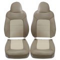 Front Seat Covers For Ford Expedition Eddie Bauer 2003 2006 4 Piece Set Tan Perforated Microfiber Leather Replacement With 0 5 