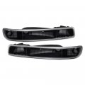 Front Signal Parking Bumper Lights Black Housing For 1999 To 2006 Gmc Sierra 1500 2500 3500 And 2000 Yukon Xl Euro Style 