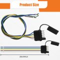 Pre-stripped 5 Pin Trailer Wiring Harness Way Flat Plug With 22 Wire Great For Rv Boat Color-coded