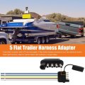 Pre-stripped 5 Pin Trailer Wiring Harness Way Flat Plug With 22 Wire Great For Rv Boat Color-coded
