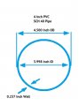 4 Inch Diameter Clear Pvc Schedule0 Pipe Pipe Id 0 Od 4 5 Bluish Tint Choose Your Length Inches To 8 Feet Selected 18