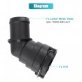 X Autohaux Engine Coolant Hose Connector Lower Quick Water For Honda Accord 2003-2012 19503-raa-a01 Plastic Black