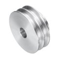 V-type Pulley 15mm Bore 60mm Outer Dia Double Groove Aluminum Alloy For Motor Shaft Drilling Machine 6mm 1 4 Pu Shape Belt 