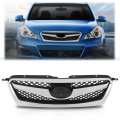 Front Bumper Grille Grill W Black Insert Chrome Shell Plastic For Subaru Legacy 2010-2012 91121aj03b Su1200142 