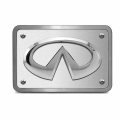 Ipick Image Made For Infiniti 3d Chrome Logo On Brushed Silver Billet Aluminum 2 Inch Tow Hitch Cover