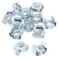 5 16-18 Cage Nut 25pcs Snap-ins Carbon Steel Zinc Plated Metric Nut For Server Rack Cabinet Silver 