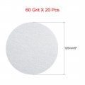 Uxcell 20 Pcs 5-inch Aluminum Oxide White Dry Hook And Loop Sanding Discs Flocking Sandpaper 60 Grit