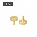 Uxcell Knurled Thumb Screws M4x8mm Flat Brass Bolts Grip Knobs Fasteners For Pc Electronic Mechanical 10pcs