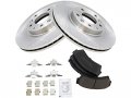 Front Ceramic Brake Pads And Rotor Kit Compatible With 2006-2012 Ford Fusion 