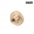 Uxcell Knurled Thumb Nuts 10pcs M3 X D11mm H6 5mm Brass Nut With Collar High Head Through Hole Adjusting For 3d Printer Parts