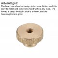 Uxcell Knurled Thumb Nuts 10pcs M3 X D11mm H6 5mm Brass Nut With Collar High Head Through Hole Adjusting For 3d Printer Parts
