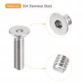 Uxcell 1 4-20x1 Flat Countersunk Head Socket Cap Screws 20pcs 304 Stainless Steel Hex Full Thread Bolts