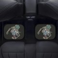 Skeleton Riding A Skateboard Car Floor Mats Automotive Funny Skull Rubberpet 4a Pieces Set All Weather Protector Non-slip