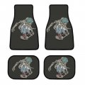 Skeleton Riding A Skateboard Car Floor Mats Automotive Funny Skull Rubberpet 4a Pieces Set All Weather Protector Non-slip 