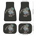 Skeleton Riding A Skateboard Car Floor Mats Automotive Funny Skull Rubberpet 4a Pieces Set All Weather Protector Non-slip