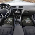 Skeleton Riding A Skateboard Car Floor Mats Automotive Funny Skull Rubberpet 4a Pieces Set All Weather Protector Non-slip