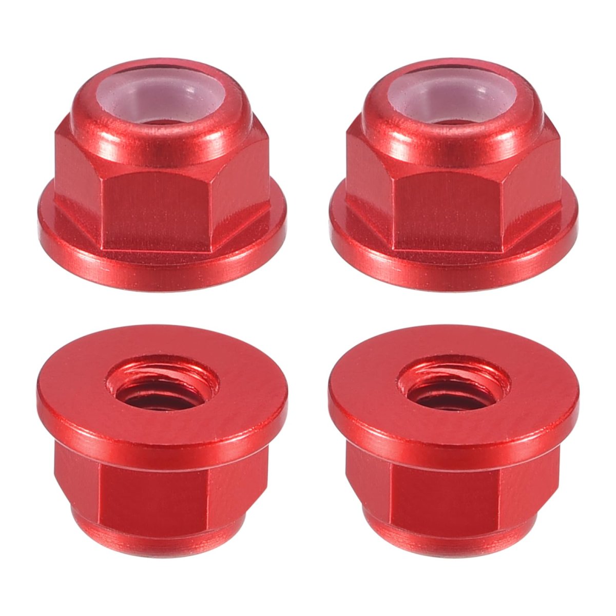 Nylon Insert Hex Lock Nuts 4pcs M3 X 0 5mm Aluminum Alloy Self-locking Anodizing Flange Nut For Fasteners Claret