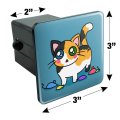 Calico Kitten With Cat Toys Trailer Hitch Cover Plug Fits 2 In Receivers Durable Black Abs Plastic Heavy Duty Tow Insert Modern