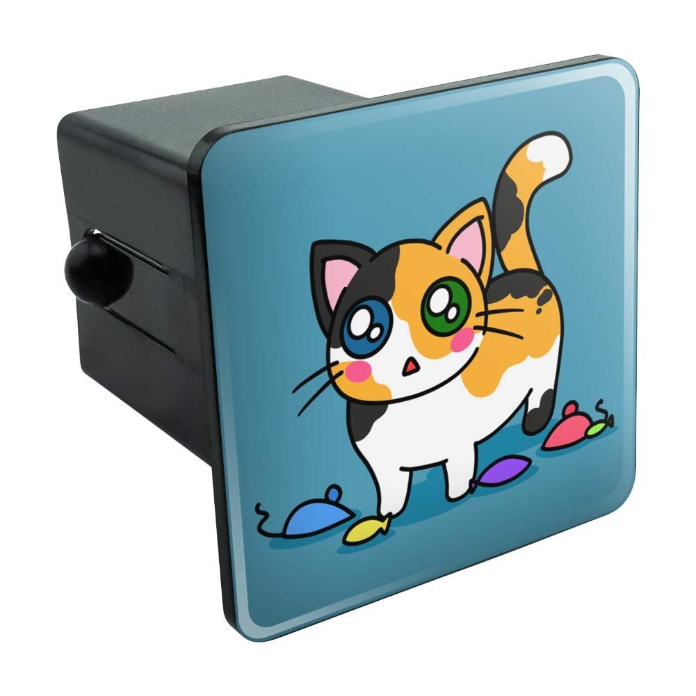 Calico Kitten With Cat Toys Trailer Hitch Cover Plug Fits 2 In Receivers Durable Black Abs Plastic Heavy Duty Tow Insert Modern