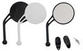 Rear View Mirror Left Black Foldable Nylon Windshield Mount 1605-4105 Rectangular 