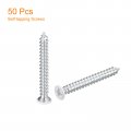 Uxcell St4x35mm White Screws Self Tapping 50pcs Flat Head Phillips Wood For Woodworking
