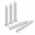Uxcell St4x35mm White Screws Self Tapping 50pcs Flat Head Phillips Wood For Woodworking