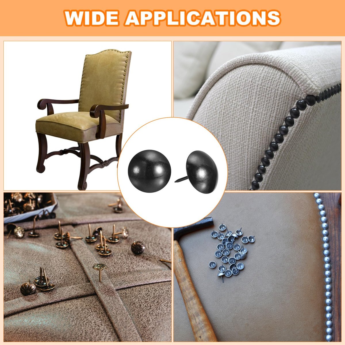 Upholstery Tacks Nail Pins Furniture 10pcs 25x28 5mm Thumb Tack Assortment Kit Carbon Steel For Home Sofa Diy Decorative Heads
